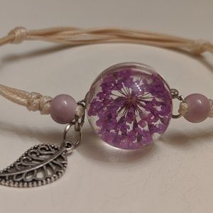 Real flower glass ball bracelet